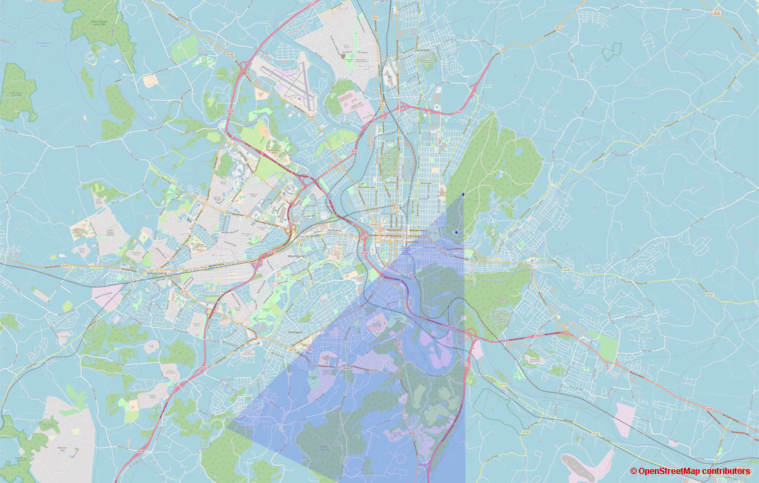 Map of Berks showing camera field of view