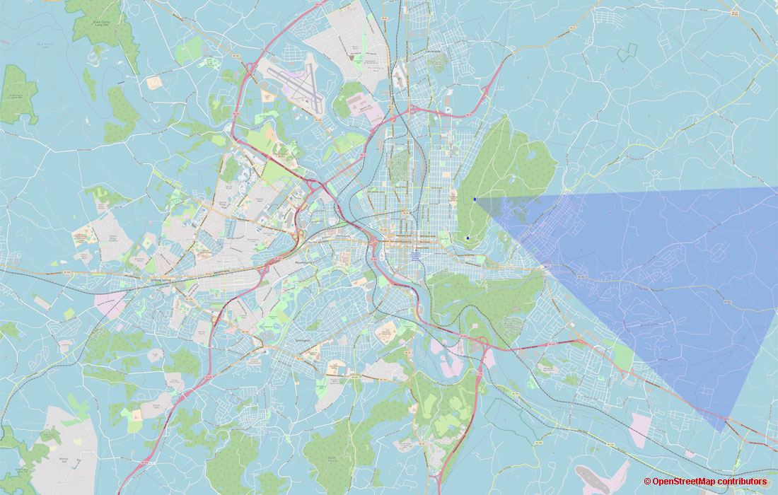 Map of Berks showing camera field of view